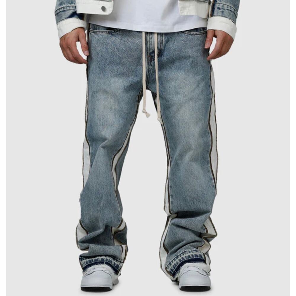 New MNML ULTRA BAGGY BORDER GN8 DENIM JEANS 31 - Picture 2 of 8